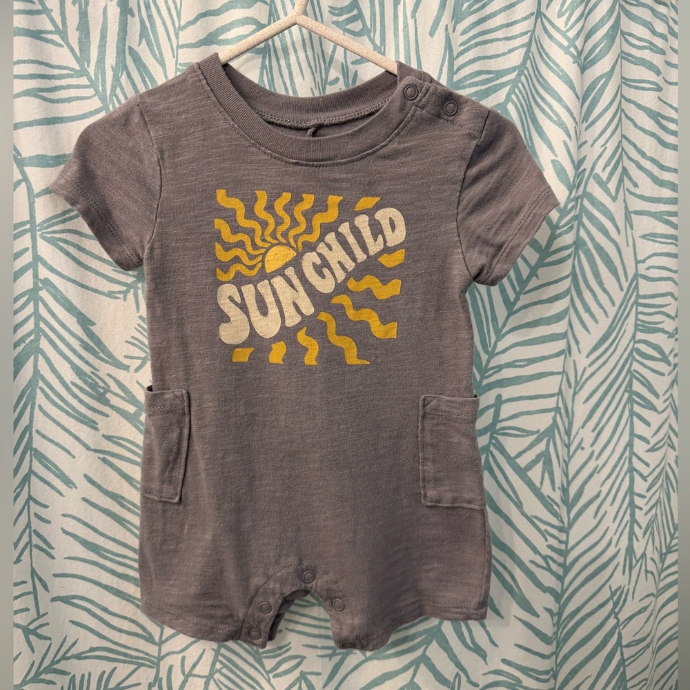☀️ Sun Child Shorts Romper in 100% Organic Cotton ⭐️3 for $20⭐️ - Picture 1 of 5